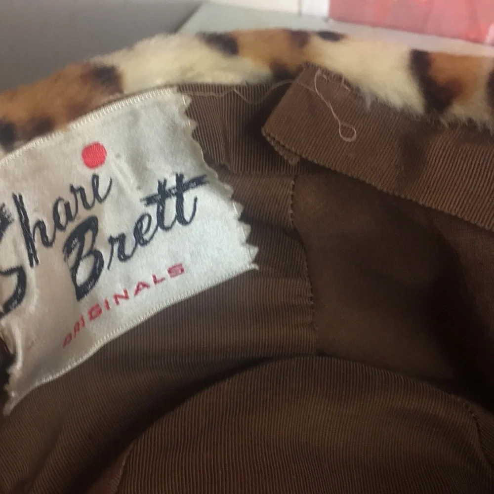 Vintage MCM Sheri Brett Leopard Print Faux Fur Bucket Hat